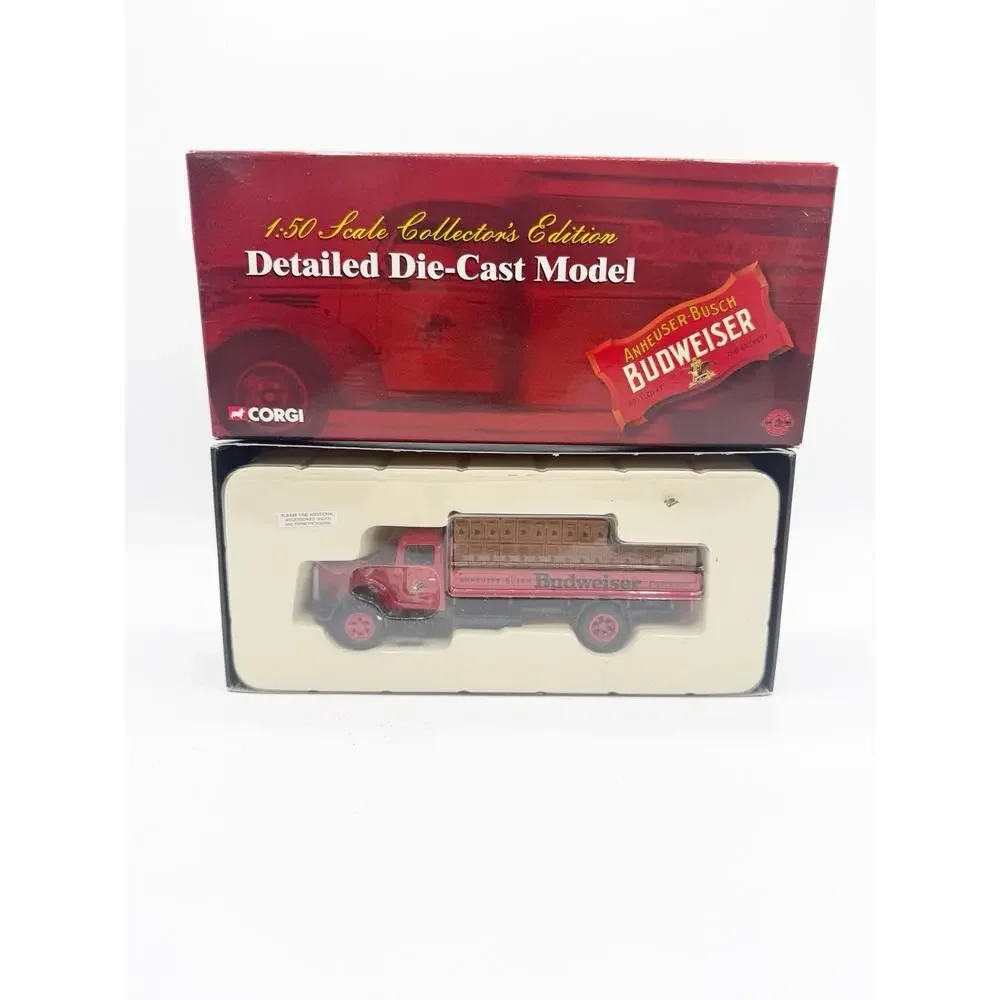 RARE Corgi Budweiser White Flatbed w Box Load NEW IN BOX‎